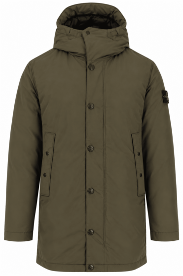STONE ISLAND - Longue parka en duvet verte (43359)