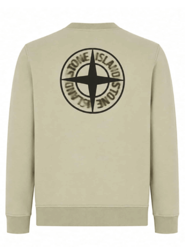 STONE ISLAND - SWEATSHIRT COL ROND IMPRIMÉ BLURRED COMPASS SABLE (43378) STONE ISLAND - SWEATSHIRT COL ROND IMPRIMÉ BLURRED COMPASS SABLE (43378)