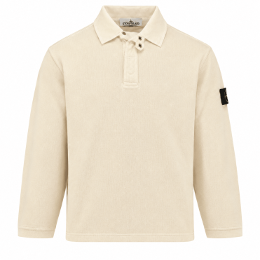 STONE ISLAND - Sweat-shirt polo Comfort Fit blanc cassé (43379)
