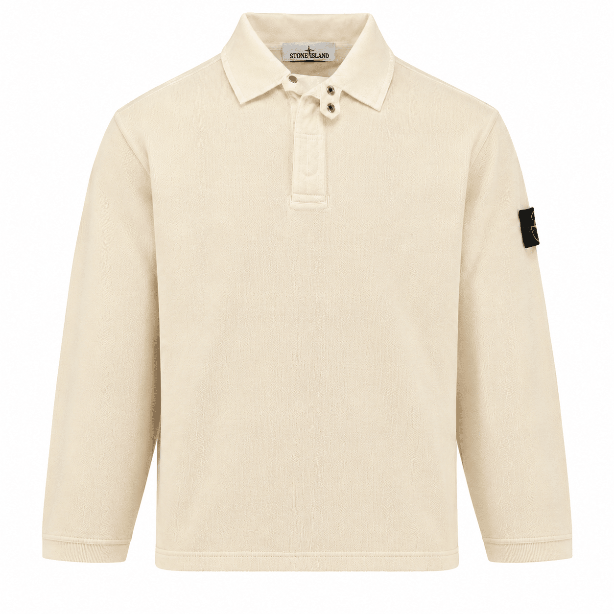 STONE ISLAND - Sweat-shirt polo Comfort Fit blanc cassé (43379) STONE ISLAND - Sweat-shirt polo Comfort Fit blanc cassé (43379)