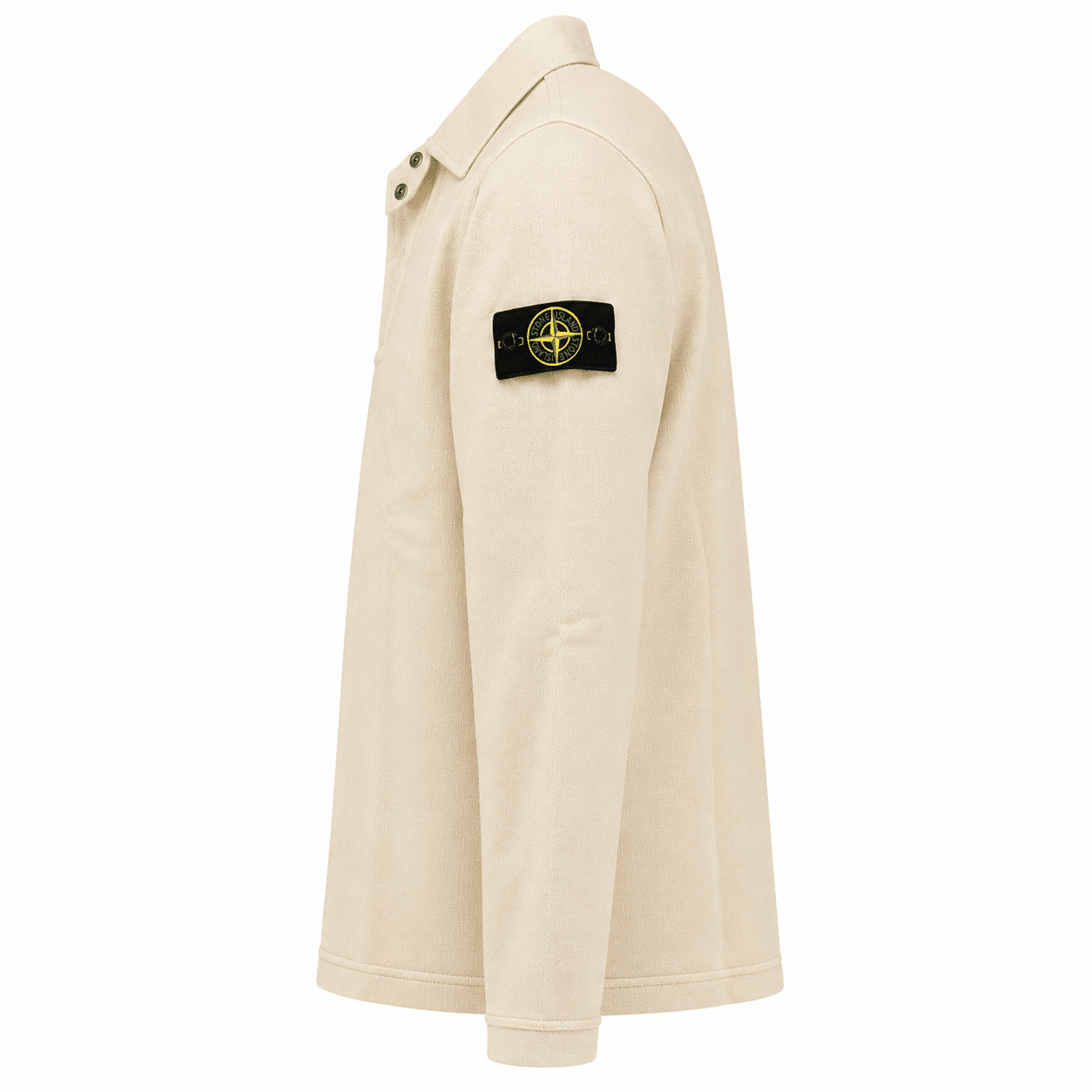 STONE ISLAND - Sweat-shirt polo Comfort Fit blanc cassé (43379) STONE ISLAND - Sweat-shirt polo Comfort Fit blanc cassé (43379)