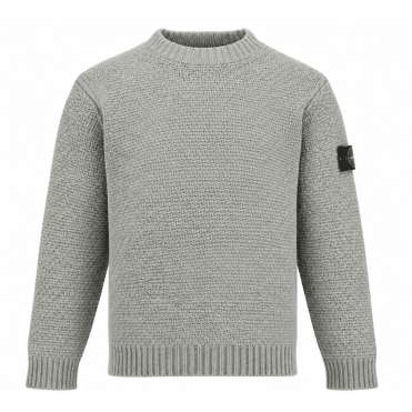 STONE ISLAND - Loose Fit Rundhalspullover grau meliert (43385)