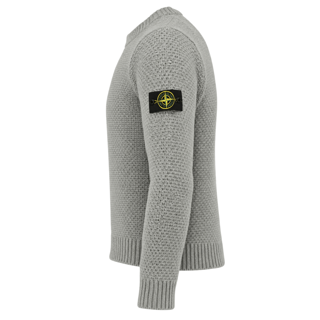 STONE ISLAND - Loose Fit Rundhalspullover grau meliert (43385) STONE ISLAND - Loose Fit Rundhalspullover grau meliert (43385)