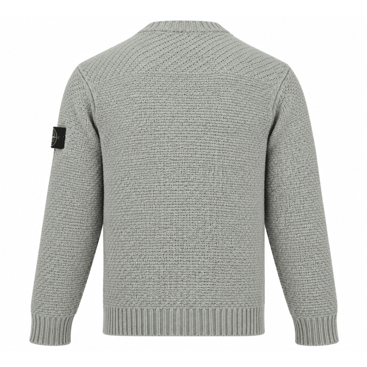 STONE ISLAND - Loose Fit Rundhalspullover grau meliert (43385) STONE ISLAND - Loose Fit Rundhalspullover grau meliert (43385)