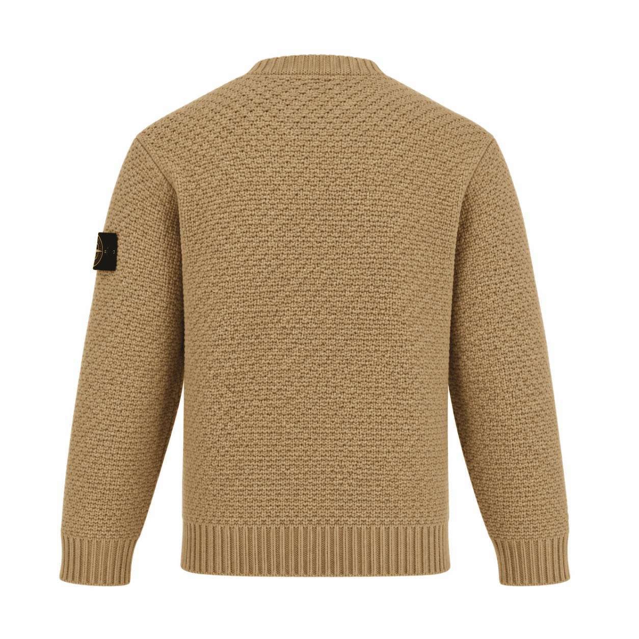 STONE ISLAND - Loose Fit Rundhalspullover beige meliert (43386) STONE ISLAND - Loose Fit Rundhalspullover beige meliert (43386)