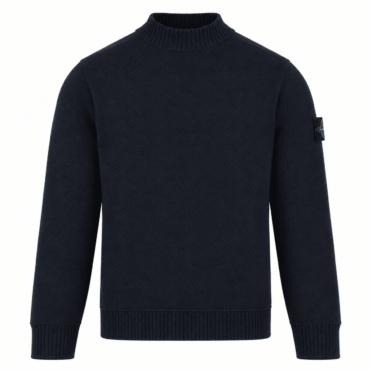 STONE ISLAND - Pull col rond bleu marine (43388)