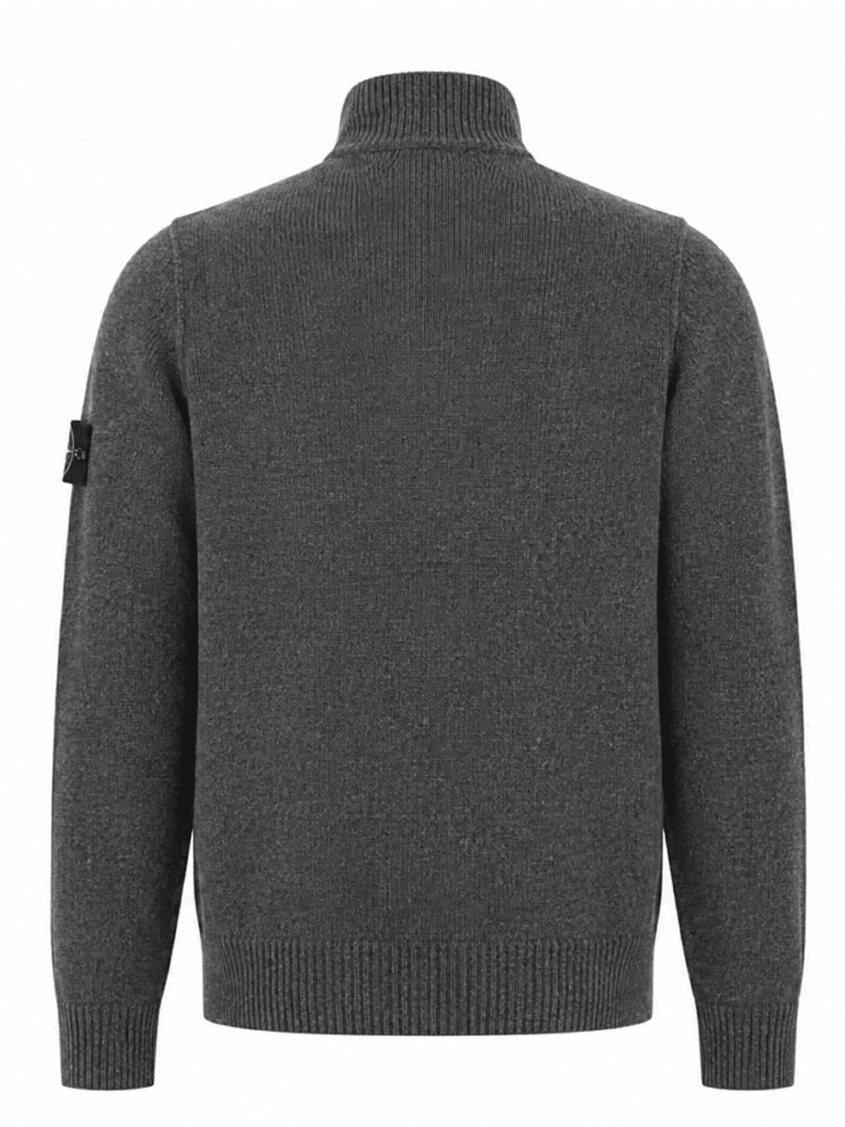 STONE ISLAND - STRICKPULLOVER MIT HALB-REISSVERSCHLUSS DUNKELGRAU (43394) STONE ISLAND - STRICKPULLOVER MIT HALB-REISSVERSCHLUSS DUNKELGRAU (43394)