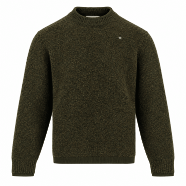 STONE ISLAND - Loose Fit crewneck trui bruin gemêleerd (43402)