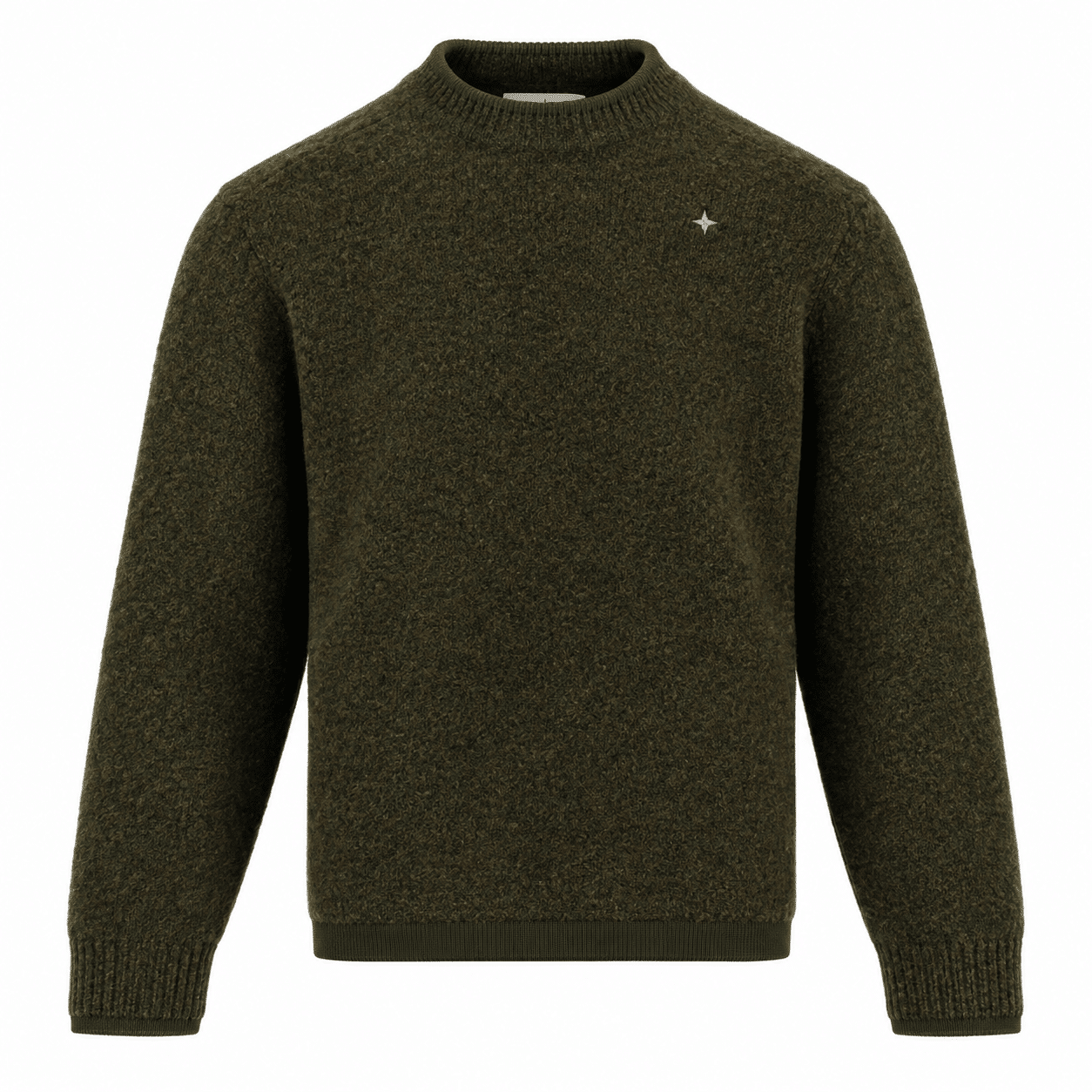 STONE ISLAND - Loose Fit crewneck trui bruin gemêleerd (43402) STONE ISLAND - Loose Fit crewneck trui bruin gemêleerd (43402)