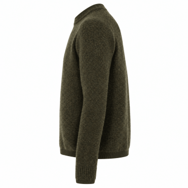 STONE ISLAND - Loose Fit crewneck trui bruin gemêleerd (43402) STONE ISLAND - Loose Fit crewneck trui bruin gemêleerd (43402)