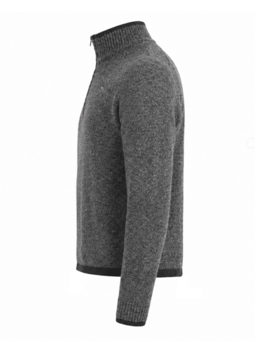 STONE ISLAND - STELLINA WOOL HALF ZIP SWEATER GRIJS (43403) STONE ISLAND - STELLINA WOOL HALF ZIP SWEATER GRIJS (43403)