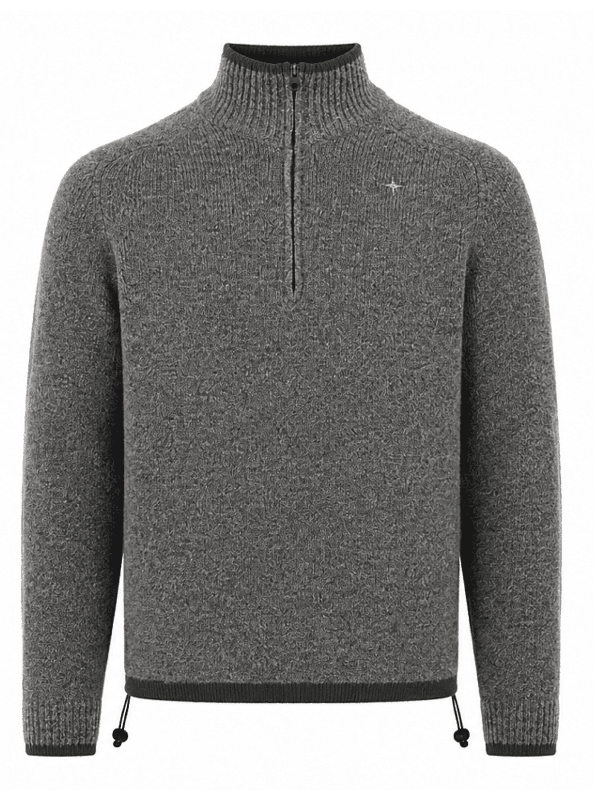 STONE ISLAND - STELLINA WOOL HALF ZIP SWEATER GRIJS (43403) STONE ISLAND - STELLINA WOOL HALF ZIP SWEATER GRIJS (43403)