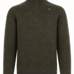 STONE ISLAND - STELLINA WOOL HALF ZIP SWEATER DONKERGROEN / BRUIN (43404)