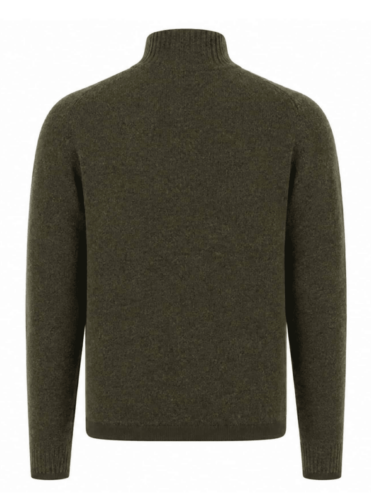 STONE ISLAND - STELLINA WOOL HALF ZIP SWEATER DONKERGROEN / BRUIN (43404) STONE ISLAND - STELLINA WOOL HALF ZIP SWEATER DONKERGROEN / BRUIN (43404)