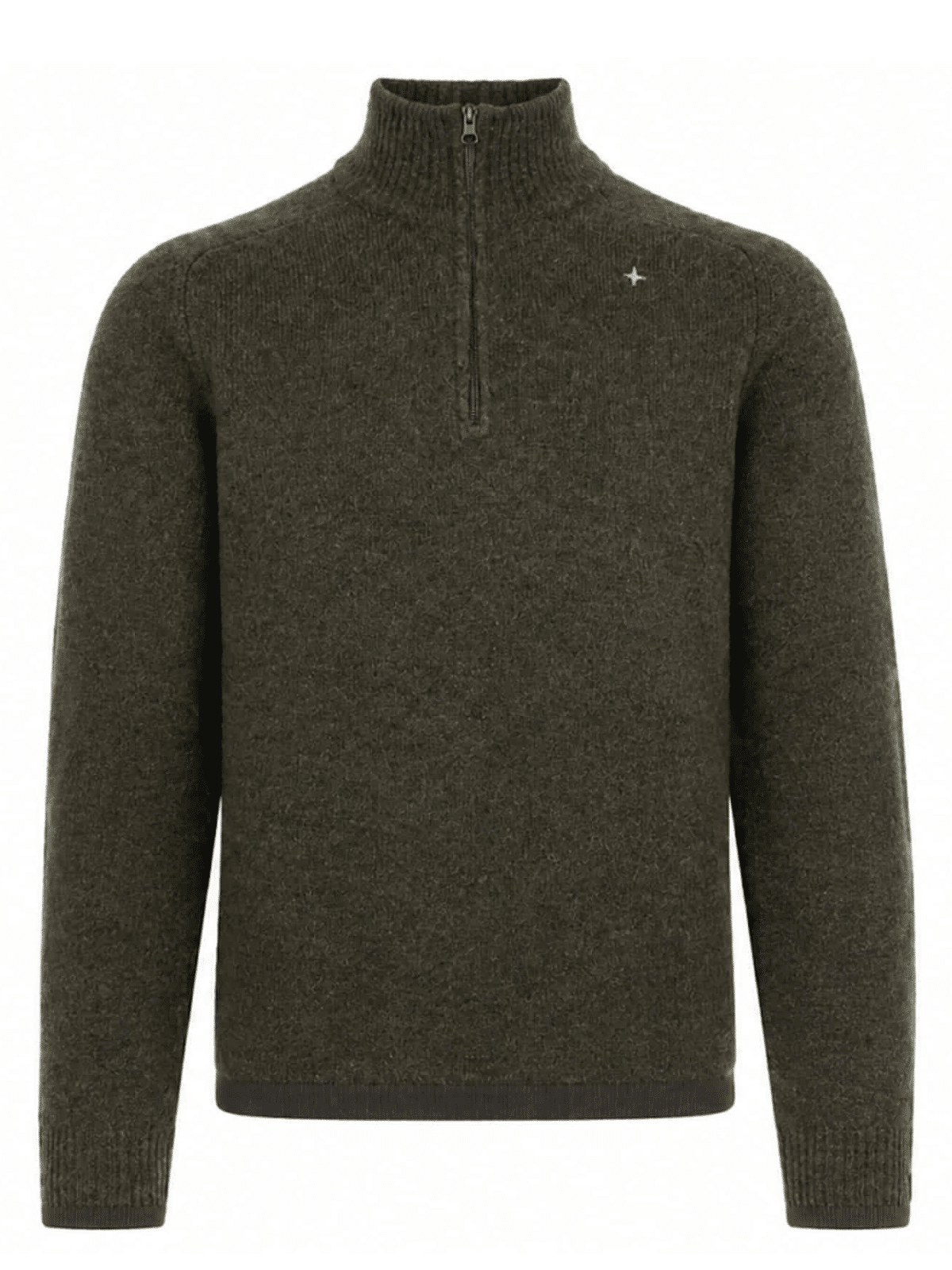 STONE ISLAND - STELLINA WOOL HALF ZIP SWEATER DONKERGROEN / BRUIN (43404) STONE ISLAND - STELLINA WOOL HALF ZIP SWEATER DONKERGROEN / BRUIN (43404)