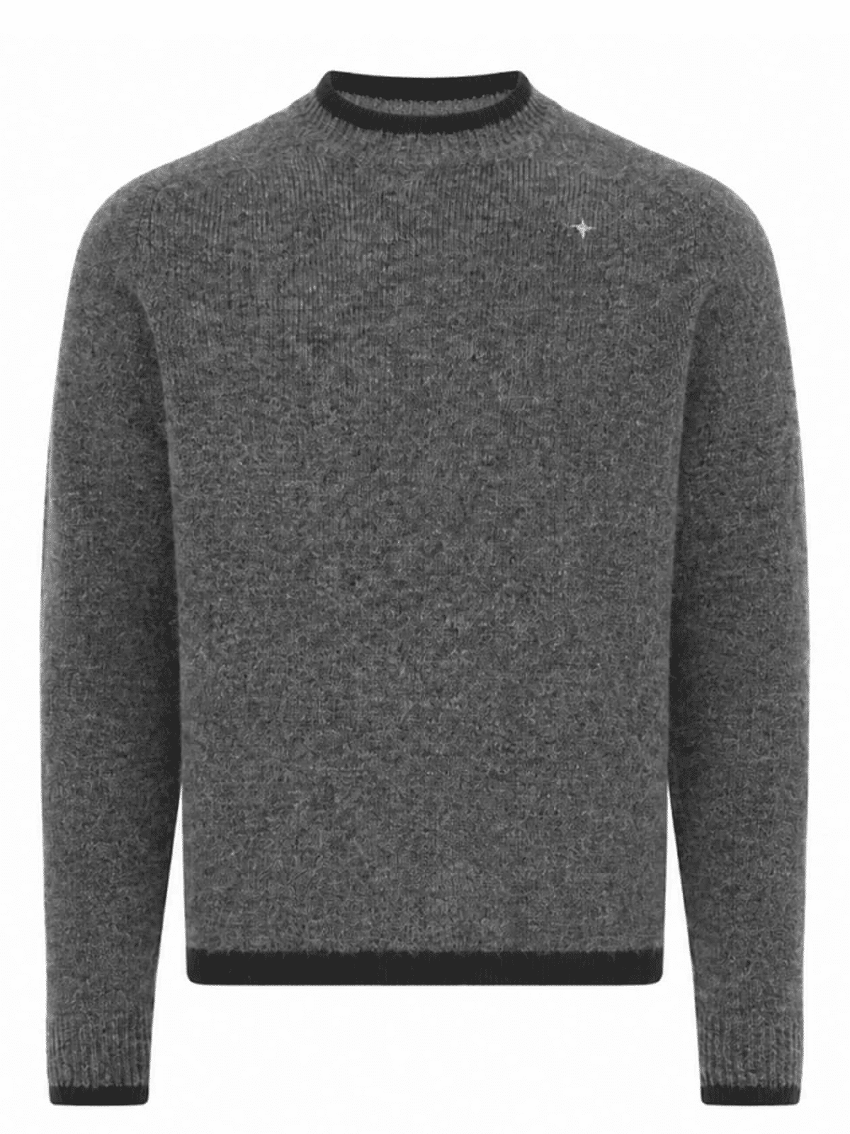 STONE ISLAND - STELLINA KNIT CREWNECK SWEATER GRAY (43405) STONE ISLAND - STELLINA KNIT CREWNECK SWEATER GRAY (43405)