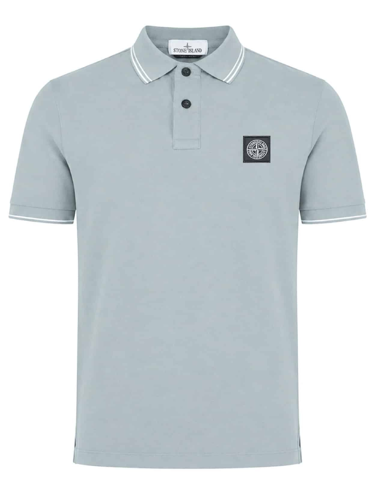 STONE ISLAND - POLOSHIRT LICHTBLAUW / GRIJS (43416) STONE ISLAND - POLOSHIRT LICHTBLAUW / GRIJS (43416)