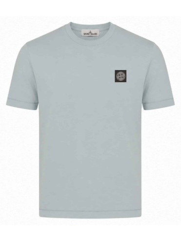 STONE ISLAND - COTTON JERSEY LIGHT BLUE / GREY (43420)