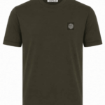 STONE ISLAND - COTTON JERSEY DONKERGROEN / BRUIN (43421)