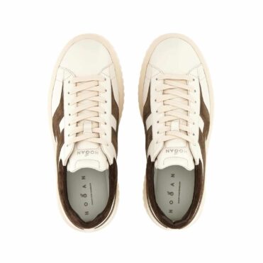 HOGAN - H-Stripes Sneaker Bruin/Beige (43443) HOGAN - H-Stripes Sneaker Bruin/Beige (43443)