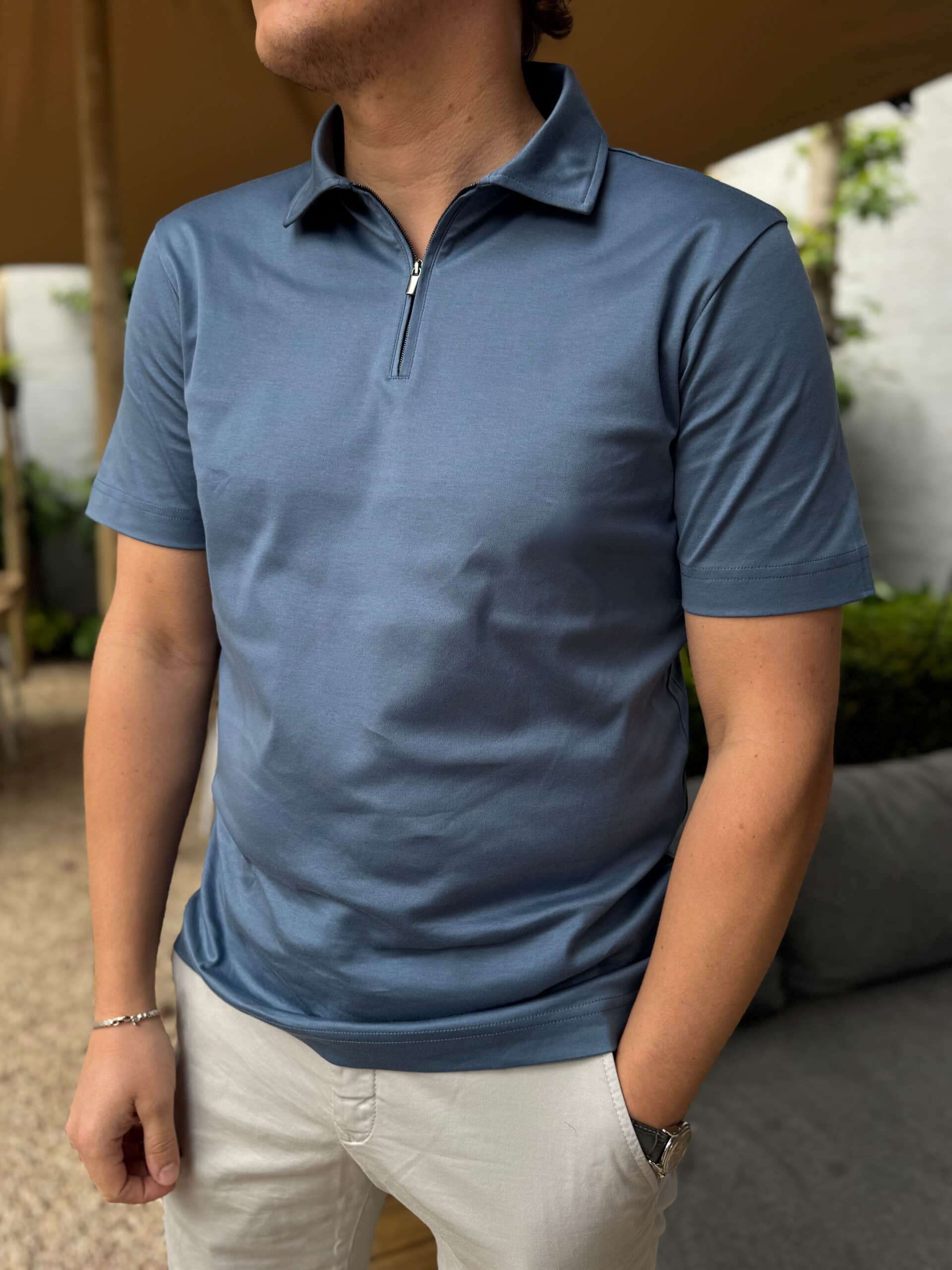 VALENZA - Polo zippé bleu (42650) VALENZA - Polo zippé bleu (42650)