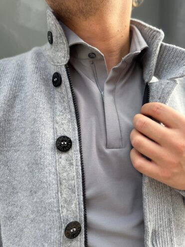 JOHN MILLER - Chemise Hyperstretch à col zippé gris (43476) JOHN MILLER - Chemise Hyperstretch à col zippé gris (43476)