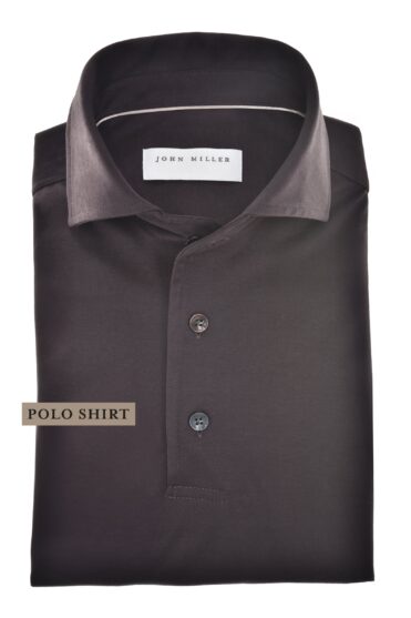 JOHN MILLER - Premium Jersey overhemd bruin (43485)