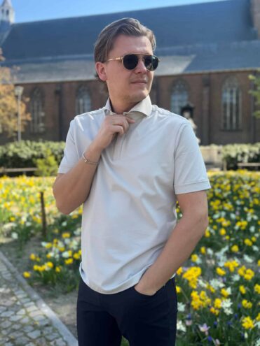 JOHN MILLER - Hyperstretch-Poloshirt mit kurzen Ärmeln und Reißverschluss Hellgrau (42674)