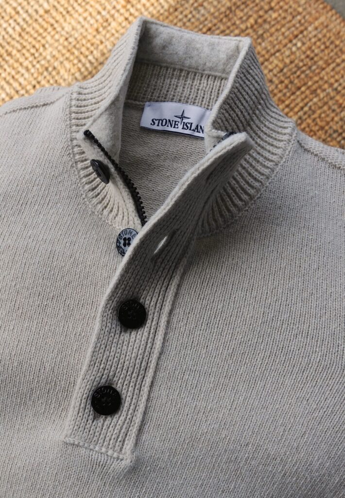 STONE ISLAND HALF ZIP KNIT JUMPER ZAND (43393) STONE ISLAND HALF ZIP KNIT JUMPER ZAND (43393)