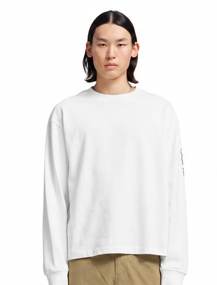 BRAM’S FRUIT - Distressed Script Logo Langarmshirt Off-White (43174) BRAM’S FRUIT - Distressed Script Logo Langarmshirt Off-White (43174)