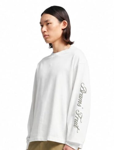 BRAM’S FRUIT - Distressed Script Logo Langarmshirt Off-White (43174) BRAM’S FRUIT - Distressed Script Logo Langarmshirt Off-White (43174)