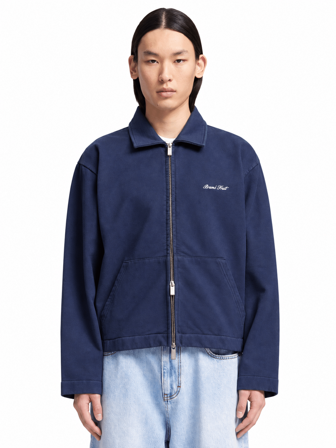 BRAM’S FRUIT - Script Logo Full Zip marineblauw (43170) BRAM’S FRUIT - Script Logo Full Zip marineblauw (43170)