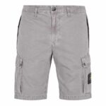 STONE ISLAND – Bermuda shorts ‘old’ treatment dust gray (38710)