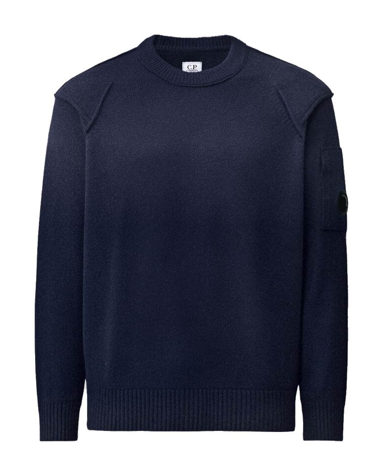 C.P. COMPANY - Lambswool Lens Crewneck sweater blue (43683) C.P. COMPANY - Lambswool Lens Crewneck sweater blue (43683)