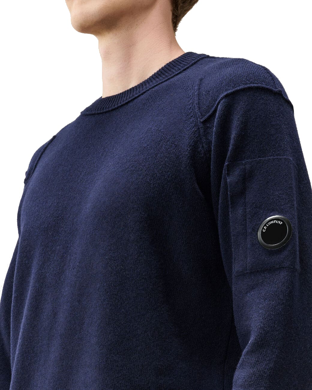C.P. COMPANY - Lambswool Lens Crewneck sweater blue (43683) C.P. COMPANY - Lambswool Lens Crewneck sweater blue (43683)