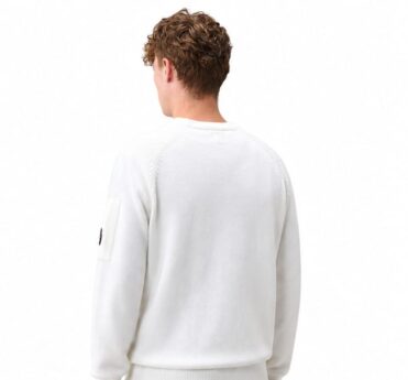C.P. COMPANY - Lambswool Lens Crewneck Sweater white (43687)