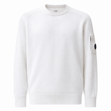 C.P. COMPANY - Lambswool Lens Crewneck Sweater white (43687)