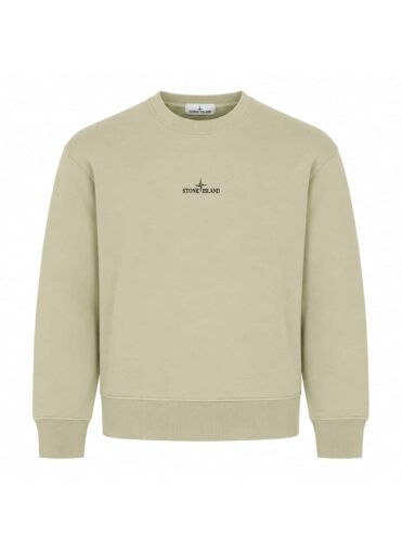 STONE ISLAND - CREWNECK SWEATSHIRT BLURRED COMPASS PRINT SAND (43378)