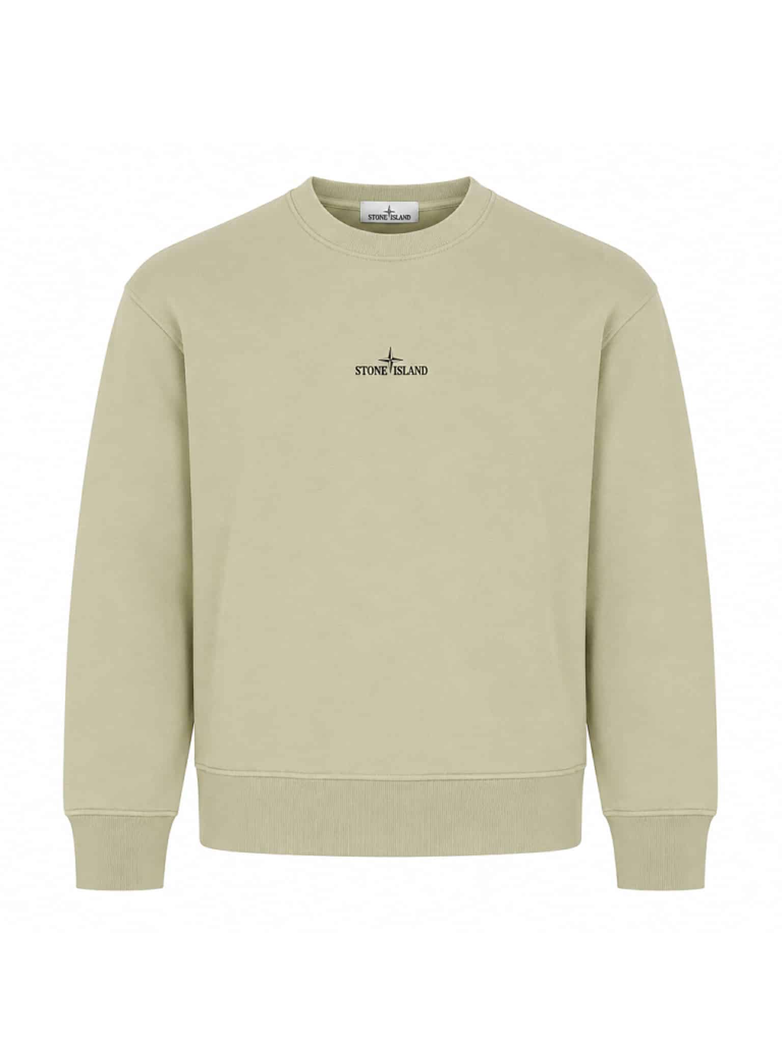 STONE ISLAND - CREWNECK SWEATSHIRT BLURRED COMPASS PRINT SAND (43378) STONE ISLAND - CREWNECK SWEATSHIRT BLURRED COMPASS PRINT SAND (43378)