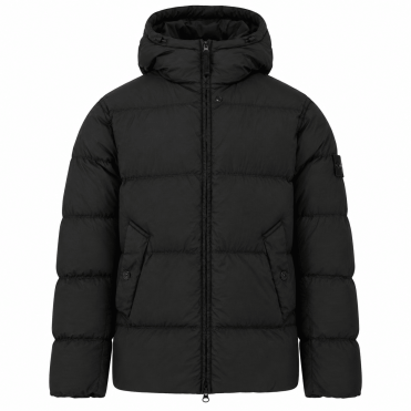 STONE ISLAND - DOUDOUNE À CAPUCHE CRINKLE REPS BLEU MARINE (43360)