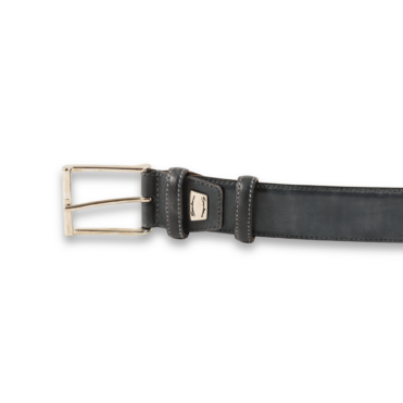 SANTONI - Ceinture en cuir bleu foncé/gris 3,5 cm (39945) SANTONI - Ceinture en cuir bleu foncé/gris 3,5 cm (39945)