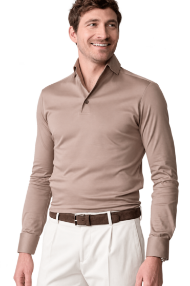 JOHN MILLER - Slim fit premium jersey polo zand (43484) JOHN MILLER - Slim fit premium jersey polo zand (43484)