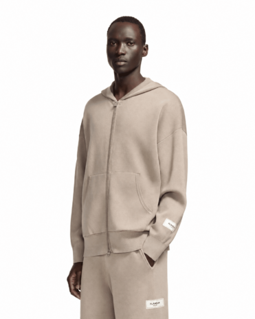 FLÂNEUR - Sweat zippé à capuche taupe (43433)