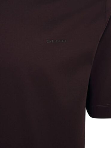 GENTI - T-shirt gemerceriseerd katoen bordeaux (43242)