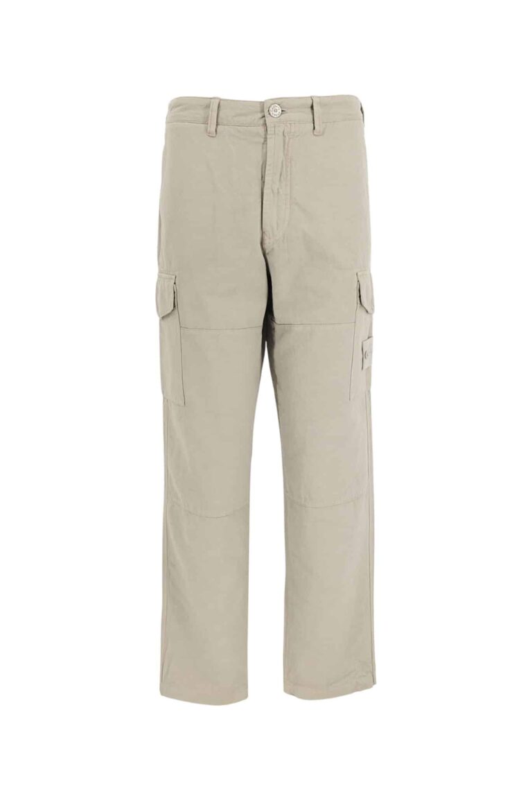 STONE ISLAND - GHOST CARGO TROUSERS LIGHT GRAY (42599) - Vousten