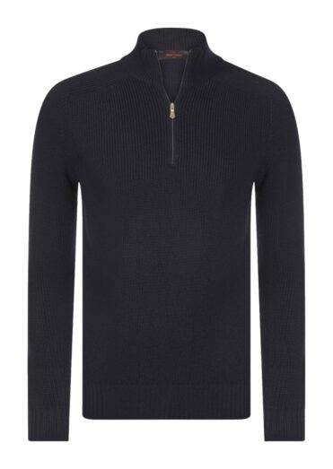 GRAN SASSO - Rain Wool Mock Zip Dunkelblau (43464)