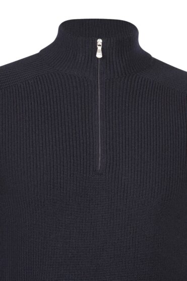 GRAN SASSO - Rain Wool Mock Zip dark blue (43464) GRAN SASSO - Rain Wool Mock Zip dark blue (43464)