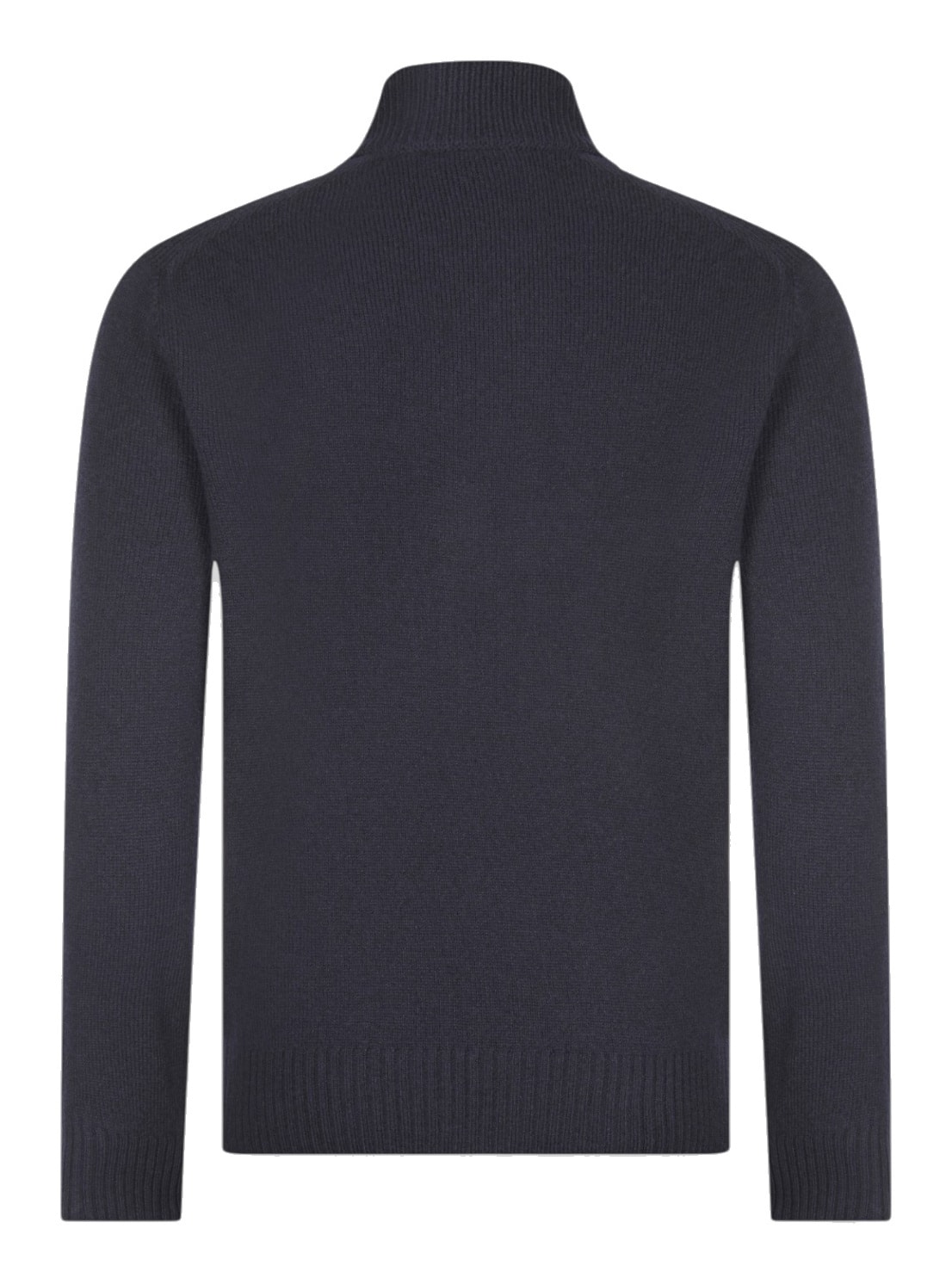 GRAN SASSO - Super Geelong Zip and Button Mock Neck dark blue (43579) GRAN SASSO - Super Geelong Zip and Button Mock Neck dark blue (43579)