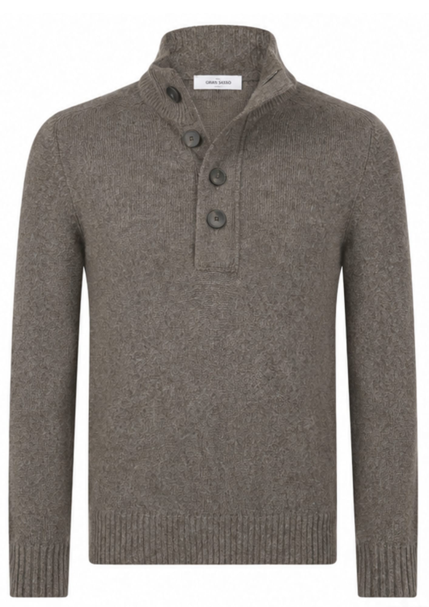 GRAN SASSO - Super Geelong button-up sweater taupe (43578) GRAN SASSO - Super Geelong button-up sweater taupe (43578)