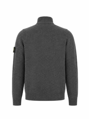 STONE ISLAND - HALF ZIP KNIT JUMPER DONKERGRIJS (43394) STONE ISLAND - HALF ZIP KNIT JUMPER DONKERGRIJS (43394)